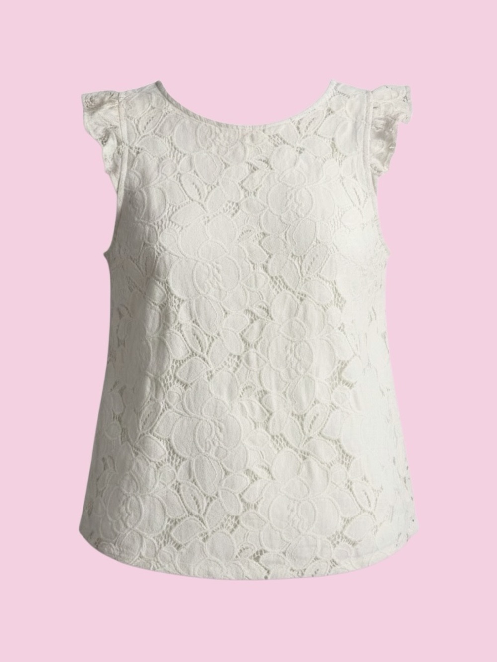 💖🎀MONTEAU LOS ANGELES🎀White Lace Blouse🎀Ruffle Sleeve Top🎀Boho Chic🎀Size M💖🎀